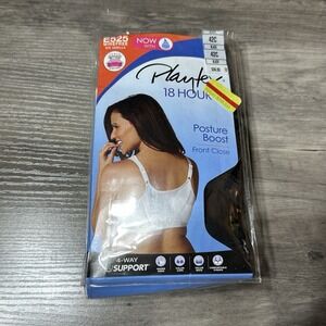 Playtex 18 Hour Wirefree Bra Posture Boost Black  Side Back Smoothing E525 42C